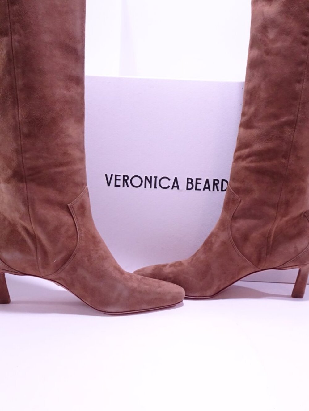 Veronica Beard Kinna Tall Boot Suede Knee-High Boot Hazelwood 7.5 NIB 798 IRRG - Picture 5 of 8